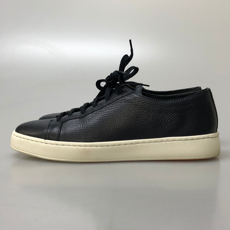 サントーニ レザースニーカー グレインレザー メンズ ネイビー サイズUK8 Santoni 約27.0cm【AFC5】