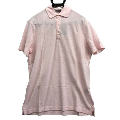 新品同様◆エルメネジルドゼニア ポロシャツ ピンク コットン  サイズM/50 Ermenegildo Zegna 【AFB36】