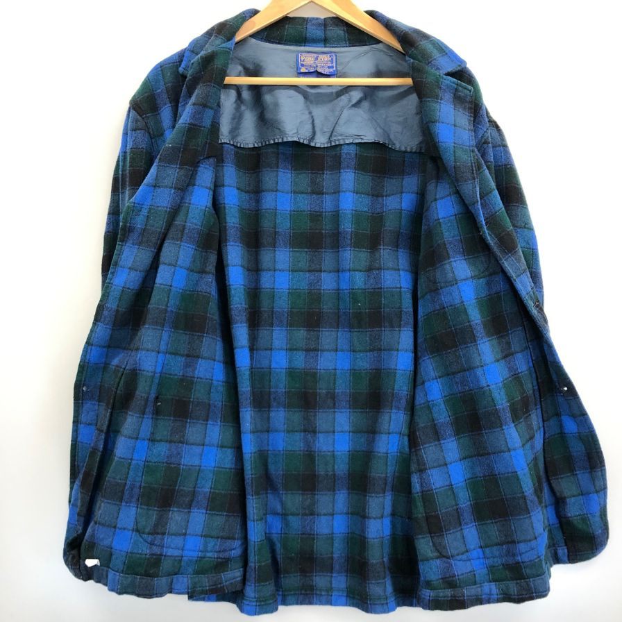 美品◆ペンドルトン 70S 3Bジャケット シングル ウール ブルー系 メンズ サイズMAGNUM 2X PENDLETON 【AFA1】