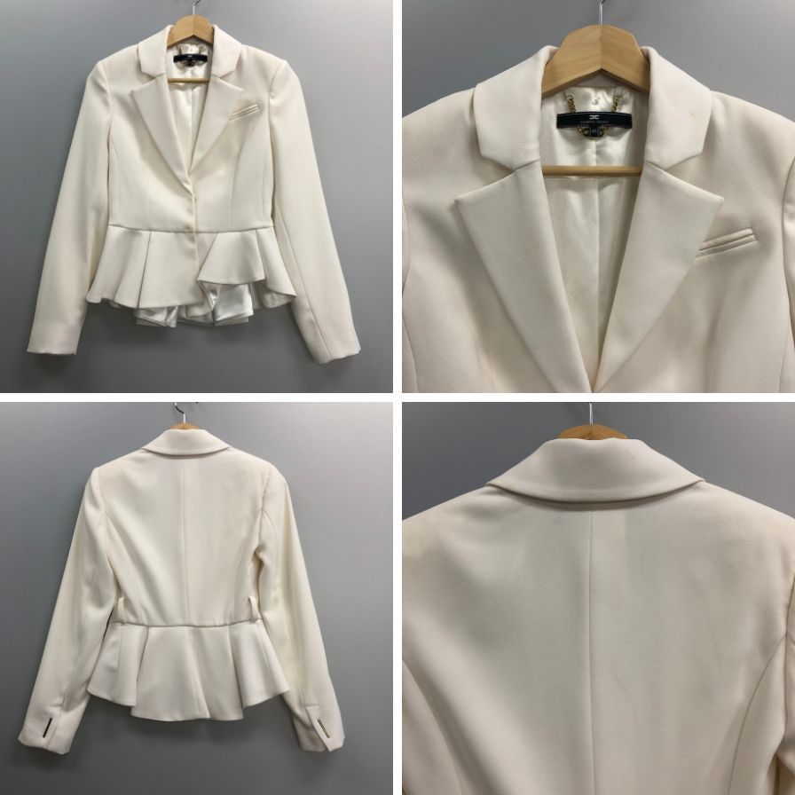 エリザベッタ フランキ セットアップ ホワイト ベルト付き サイズ40 ELISABETTA FRANCHI【AFA13】