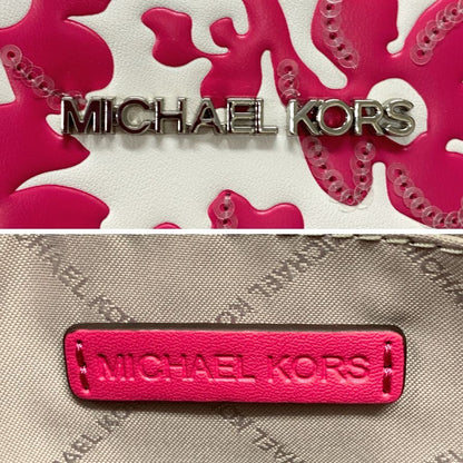 マイケルコース ショルダーバッグ クロスボディ レザー 総柄 シークイン フローラルプリント ピンク MICHAEL KORS JET SET TRAVEL【AFE9】