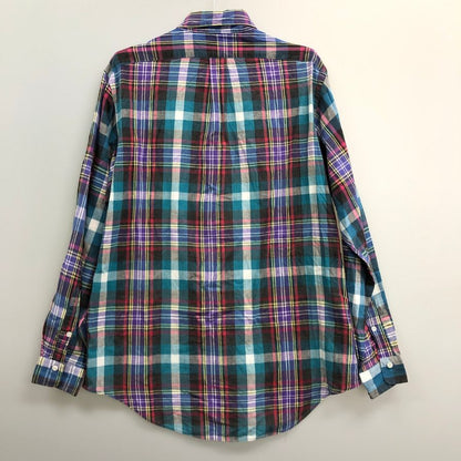 中古◆ラルフローレン ボタンダウンシャツ 90S チェック マルチカラー メンズ サイズL Ralph Lauren 【AFB12】