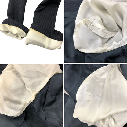 ベルベスト 3Bスーツ ストライプ エクストラファインウール130S ブラック サイズ46 Belvest【AFB34】