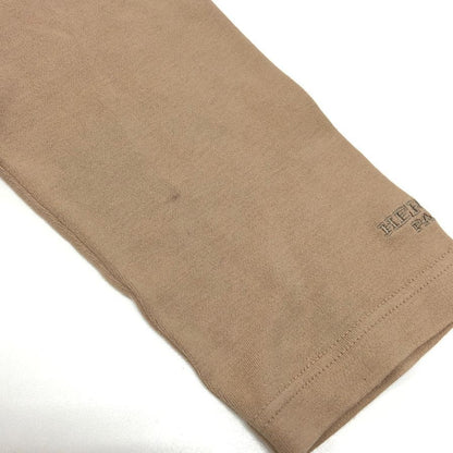 中古◆エルメス 長袖カットソー 袖口刺繍 コットン100% イタリア製 レディース サイズL ブラウン HERMES 【AFB8】