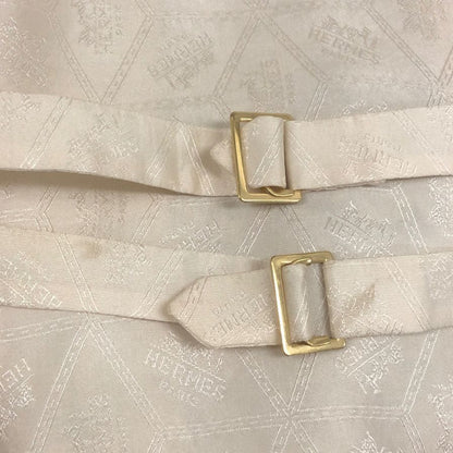 中古◆エルメス ベスト マップイラスト風 シルク ボタン レディース 総柄 サイズ36 HERMES 【AFB11】