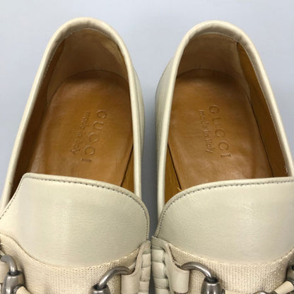 グッチ ビットローファー 174325 メンズ ホワイトサイズUK4.0 GUCCI 約23.0cm【AFC3】