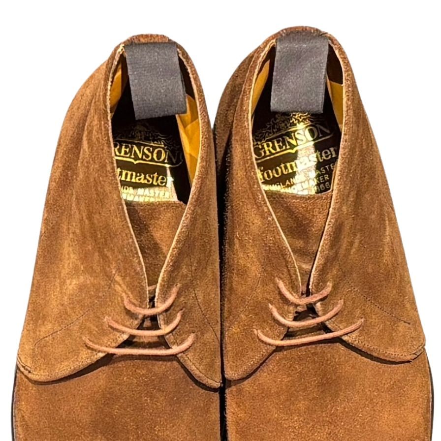 グレンソン チャッカブーツ 6531  スエード ブラウン メンズUK8.5F GRENSON ブーツ 約27.0cm【LA】【中古】