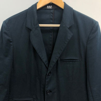 美品◆ラフシモンズ 3つボタン 3Bジャケット コットン メンズ ネイビー サイズ50 RAF SIMONS 【AFA15】