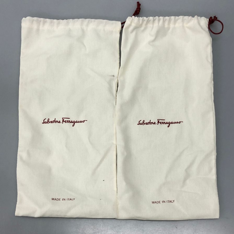 フェラガモ ビットローファー ゴールド メンズ ブラウン サイズ6EE Ferragamo 約24.5cm【AFD3】