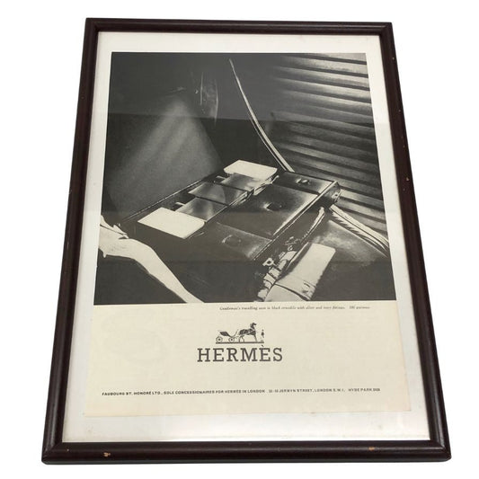 エルメス ポスター トラベルバック 1930年代 ヴィンテージ 額付き HERMES【AFE13】【中古】