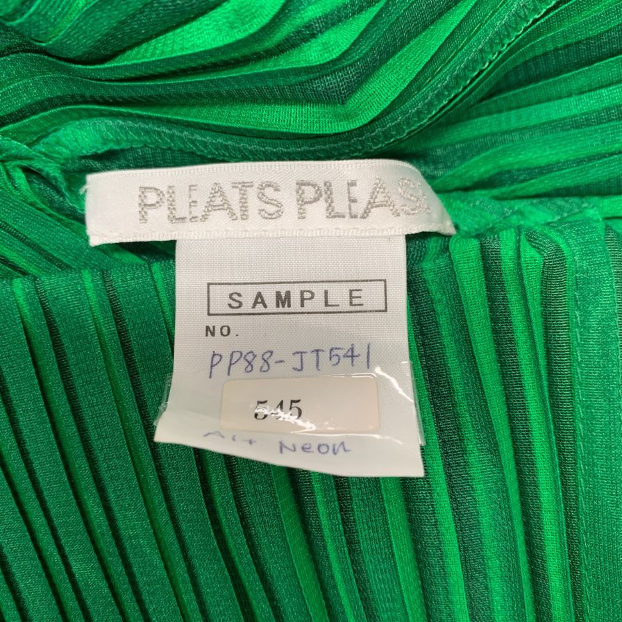 極美品◆プリーツプリーズ カットソー サンプル品 PP88JT541 グリーン サイズ5 PLEATS PLEASE ISSEY MIYAKE 【AFB1】