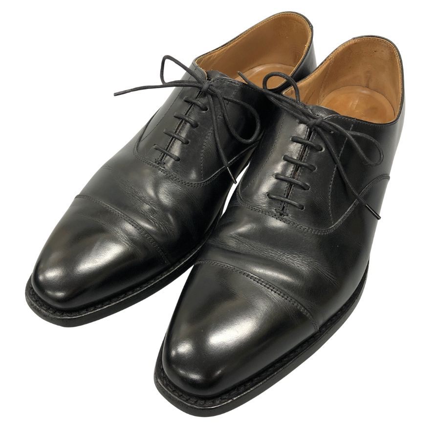 クロケット&ジョーンズ シップス別注 ストレートチップ ハラム 348ラスト サイズ7E ブラック CROCKETT&JONES HALLAM SHIPS ビジネスシューズ 約25.5cm【LA】【中古】