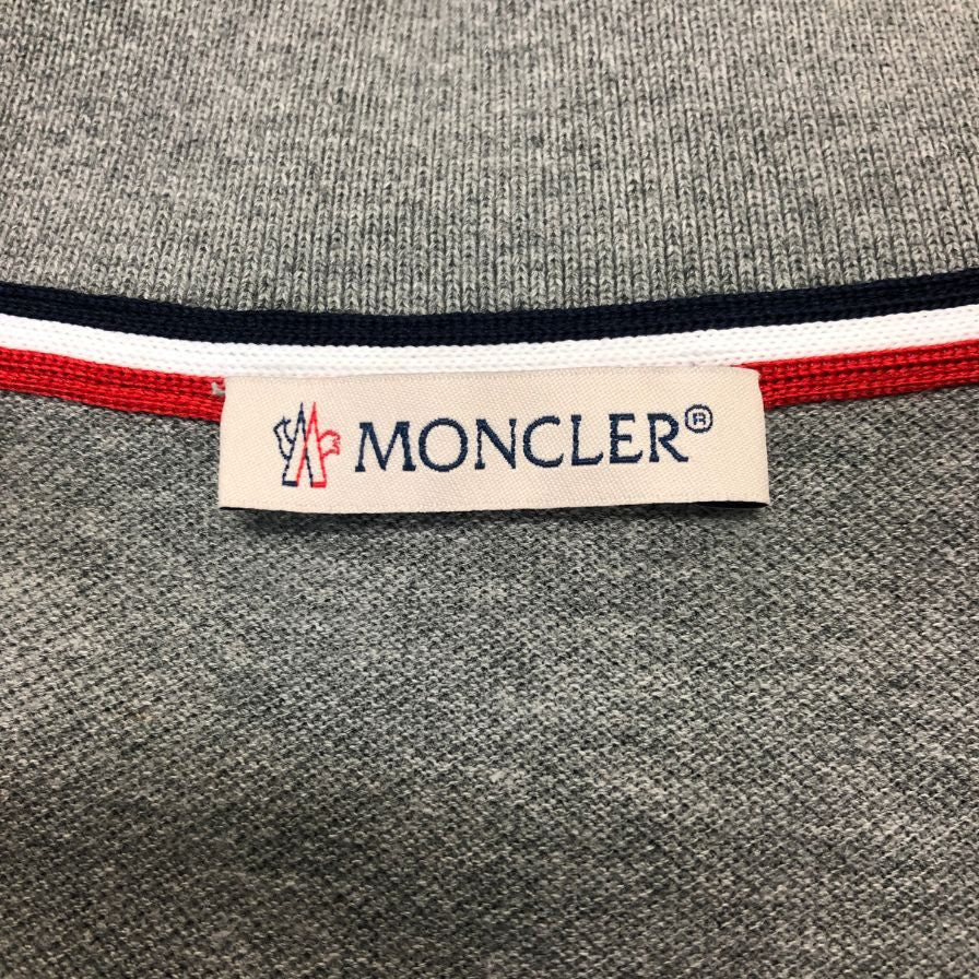 美品◆モンクレール ポロシャツ MAGLIA POLO MANICA CORTA グレー系 メンズ サイズM MONCLER 【AFB36】