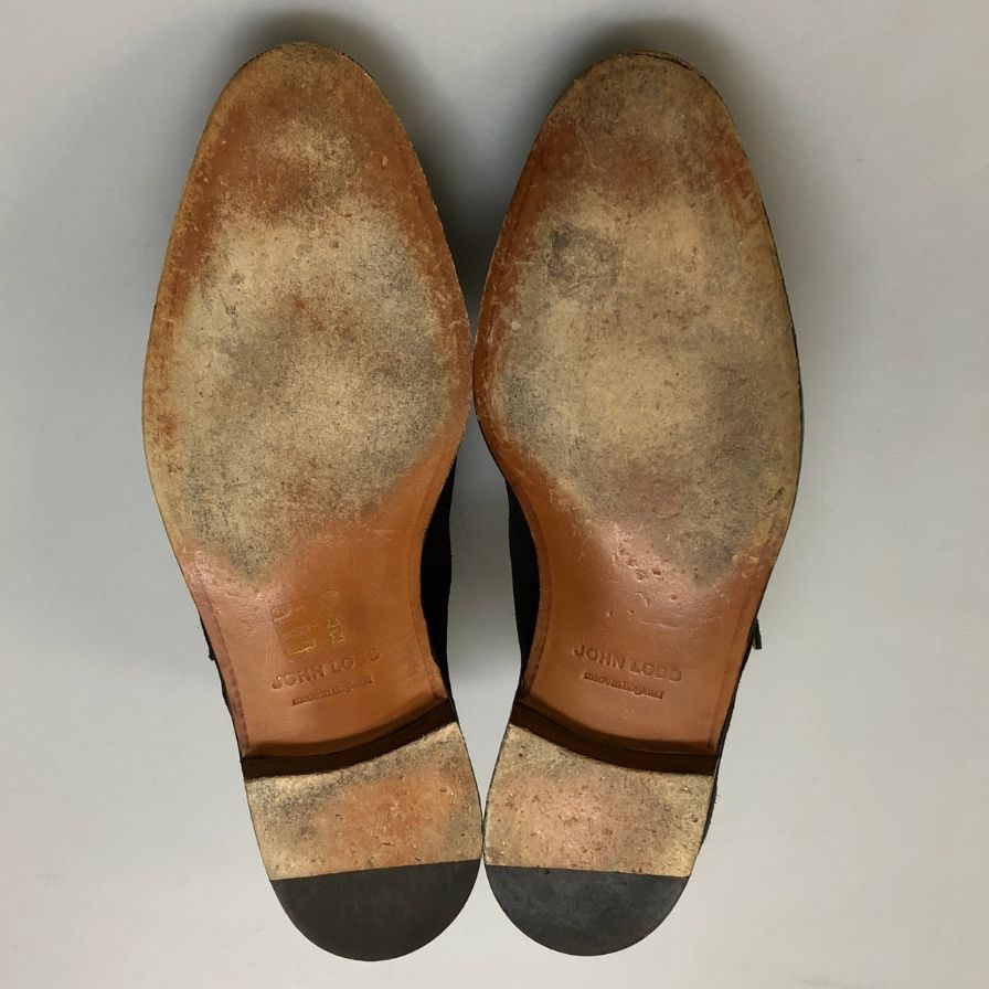 ジョンロブ レザーシューズ ウィリアム ダブルモンク スエード ブラック サイズUK8E JOHN LOBB スエードシューズ 約26.5cm【LA】【中古】