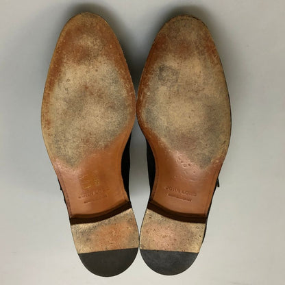 ジョンロブ レザーシューズ ウィリアム ダブルモンク スエード ブラック サイズUK8E JOHN LOBB スエードシューズ 約26.5cm【LA】【中古】