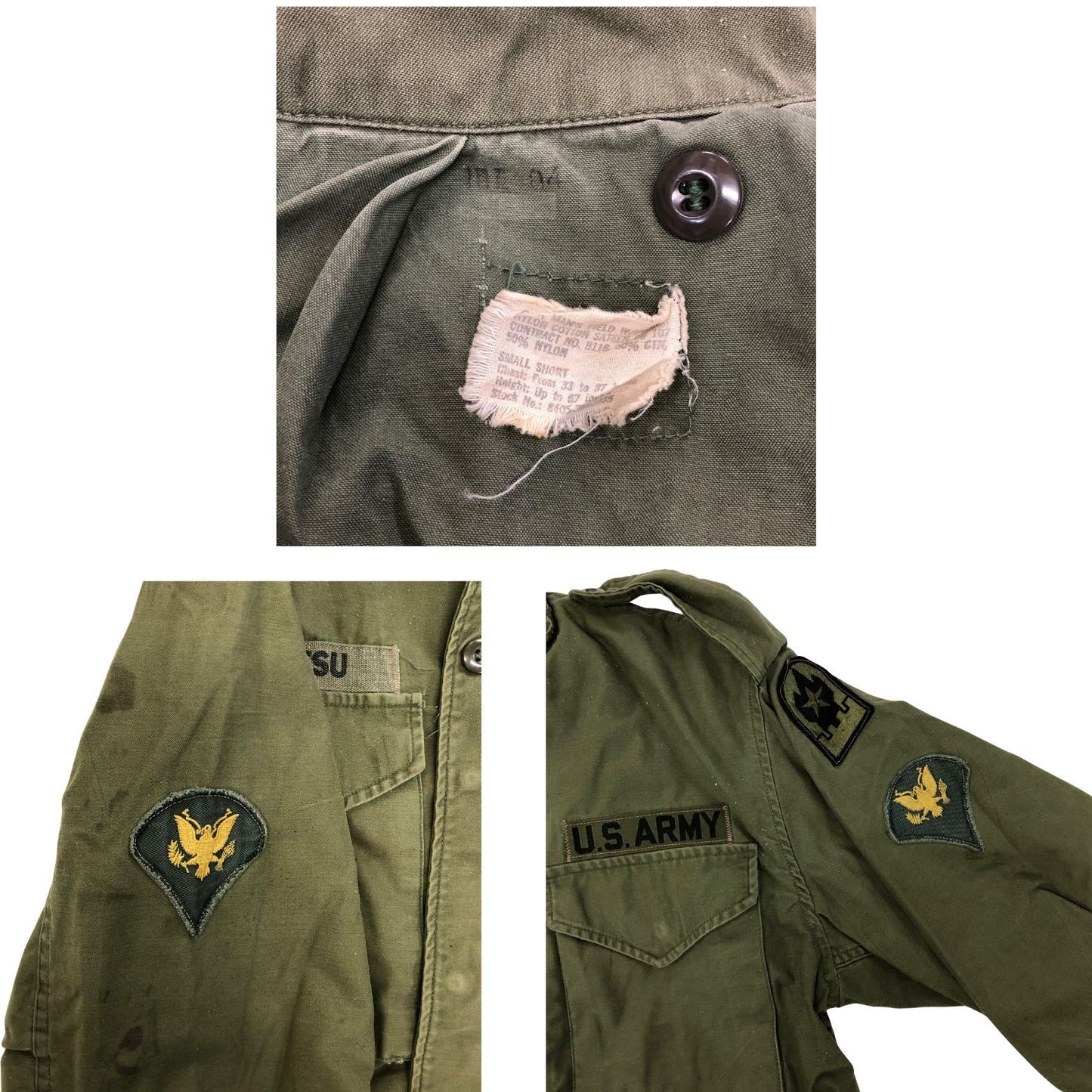 中古■M-65 U.S ARMY 米軍支給 ミリタリージャケット 67~71年生産 セカンドモデル アルミジップ サイズS 【AFA10】