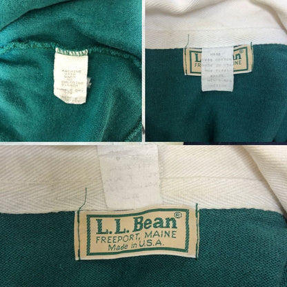 中古■エルエルビーン ラガーシャツ ボーダー グリーン系 サイズM メンズ L.L.Bean 【AFB14】