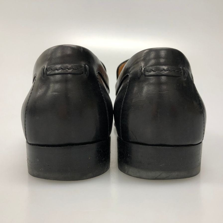 ルイヴィトン タッセルローファー Uチップ レザー キューブ ロゴチャーム メンズ ブラック サイズ7.5 LOUIS VUITTON 約26.0cm【AFC1】