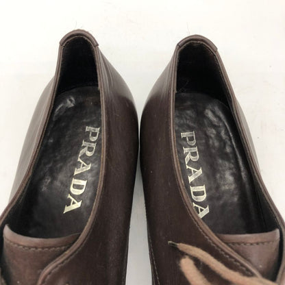 プラダ ダービーシューズ ダークブラウン サイズ5 PRADA 約25.0cm【AFC47】