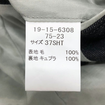 極美品◆ブルックスブラザーズ テーラードジャケット ウール デニム風 ロゴ刻印ボタン メンズ ブラック サイズ37SHT BROOKS BROTHERS 【AFB45】