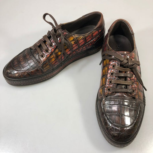 ベルルッティ アリゲーター スニーカー S3663 TDM RUST ALLIGATOR サイズ8 メンズ ブラウン Berluti 約27.0cm【AFC50】