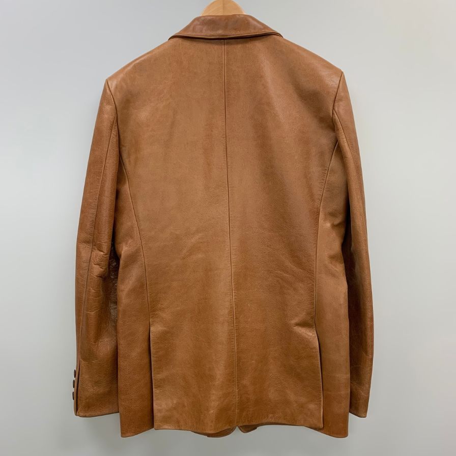 中古◆シーブリュームス レザージャケット ハーフコート 3B シングル 牛皮 サイズ38 メンズ ブラウン系 C.brumes 【AFG1】