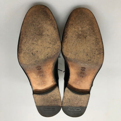 サントーニ レザーシューズ ストレートチップ 内羽根 メンズ サイズ7.5 ブラック Santoni 約25.5cm【AFC33】