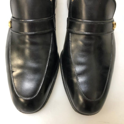 タニノクリスチー レザーシューズ スリッポン プレーントゥ ブラック サイズ5.5 メンズ TANINO CRISCI 約24.0cm【AFC36】