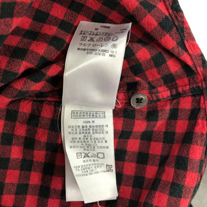 美品◆ポロ ラルフローレン 長袖シャツ チェック スナップボタン レッド サイズM メンズ POLO RALPH LAUREN 【AFB12】