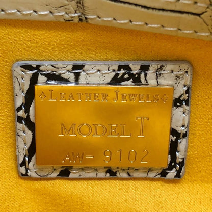 レザージュエルズ JRA認証 MODEL T クロコダイル ボディバッグ ミニショルダーバッグ 目地バニラ レディース ホワイト LEATHER JEWELS【AFE8】