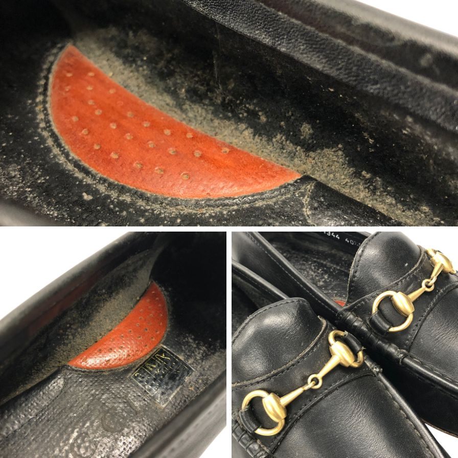 グッチ ドライビングシューズ ビットローファー カーフ ブラック サイズ40.5 メンズ GUCCI 約25.5cm【AFC47】