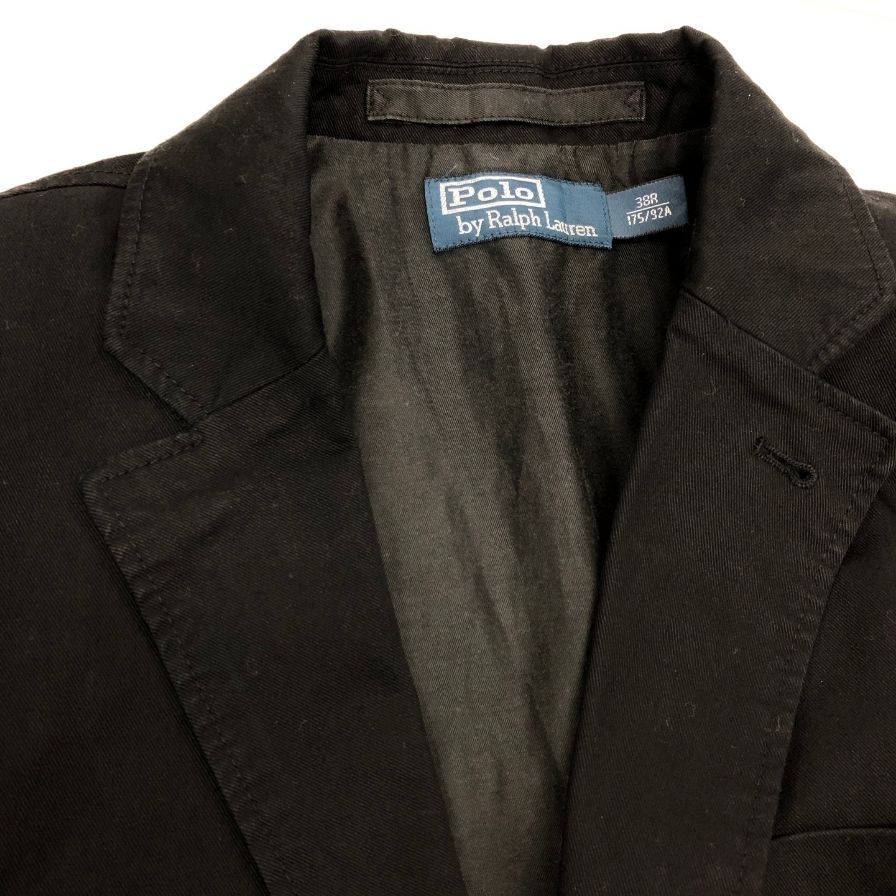 美品◆ポロラルフローレン テーラードジャケット 3B ブラック メンズ サイズ38R Polo Ralph Lauren 【AFB10】