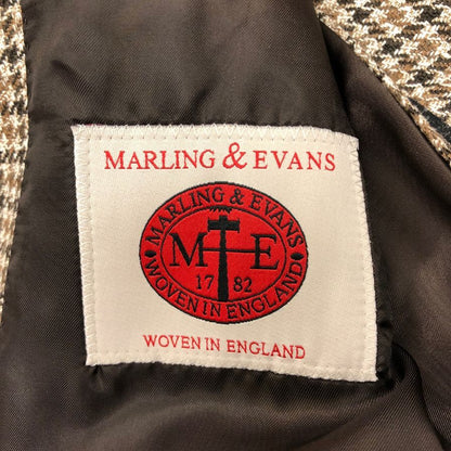 極美品◆トゥモローランド テーラードジャケット PILGRIM  ウール リネン シルク  ハウンドトゥース柄 ブラウン系 メンズ サイズ46 tomorrowland 【AFB12】