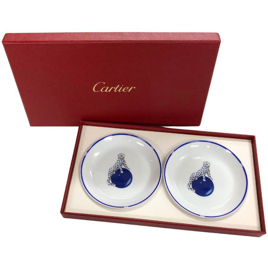 カルティエ パンテール リモージュ ミニプレートセット パンサー ブルー Cartier【AFI18】【中古】