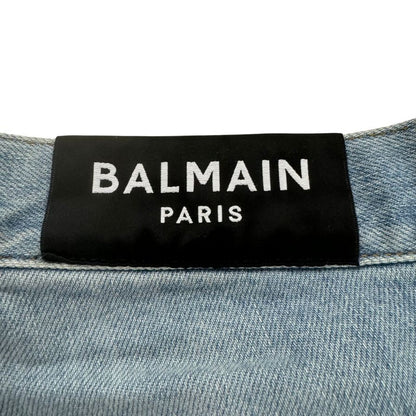 バルマン バイカーデニムパンツ クラッシュ加工 インディゴ メンズ サイズ30 BALMAIN 【AFB12】