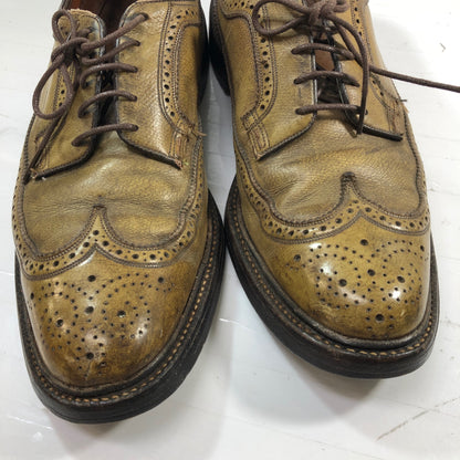 フローシャイム レザーシューズ ロングウィング グレインレザー ゴールデンハーベスト ライトブラウン メンズ サイズUS10.5 FLORSHEIM 約28.5cm【AFC32】