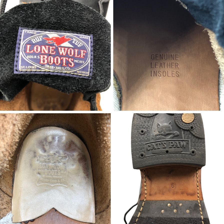 ローンウルフ ワークブーツ メカニック キャッツポウソール プレーントゥ メンズ ブラック サイズ6 LONE WOLF 約24.5cm【AFC6】