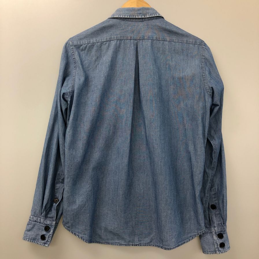 中古◆バグッタ 長袖コットンシャツ アルバニア製 メンズ ブルー サイズ37 BAGUTTA 【AFB2】