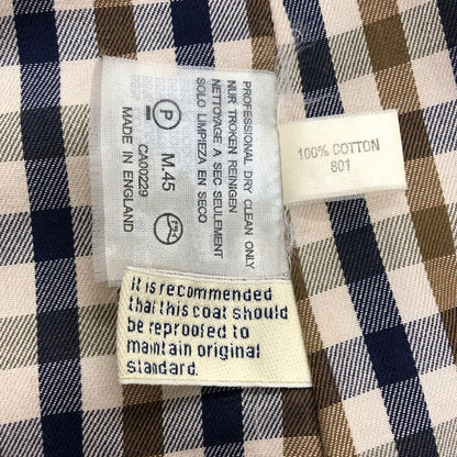 美品◆アクアスキュータム バルカラーコート  イングランド製 メンズ  ネイビー サイズ表記無し Aquascutum 【AFB2】