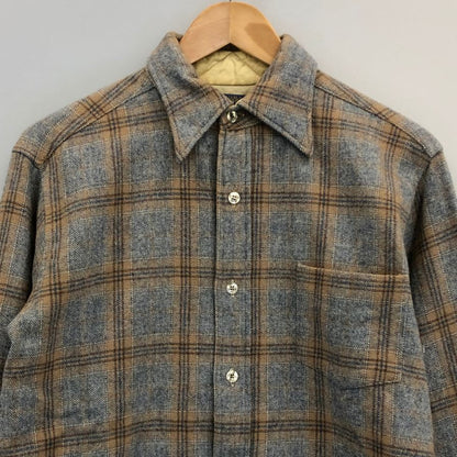 中古◆ペンドルトン 70S チェックシャツ ウール ベージュ系 メンズ サイズM PENDLETON 【AFB37】