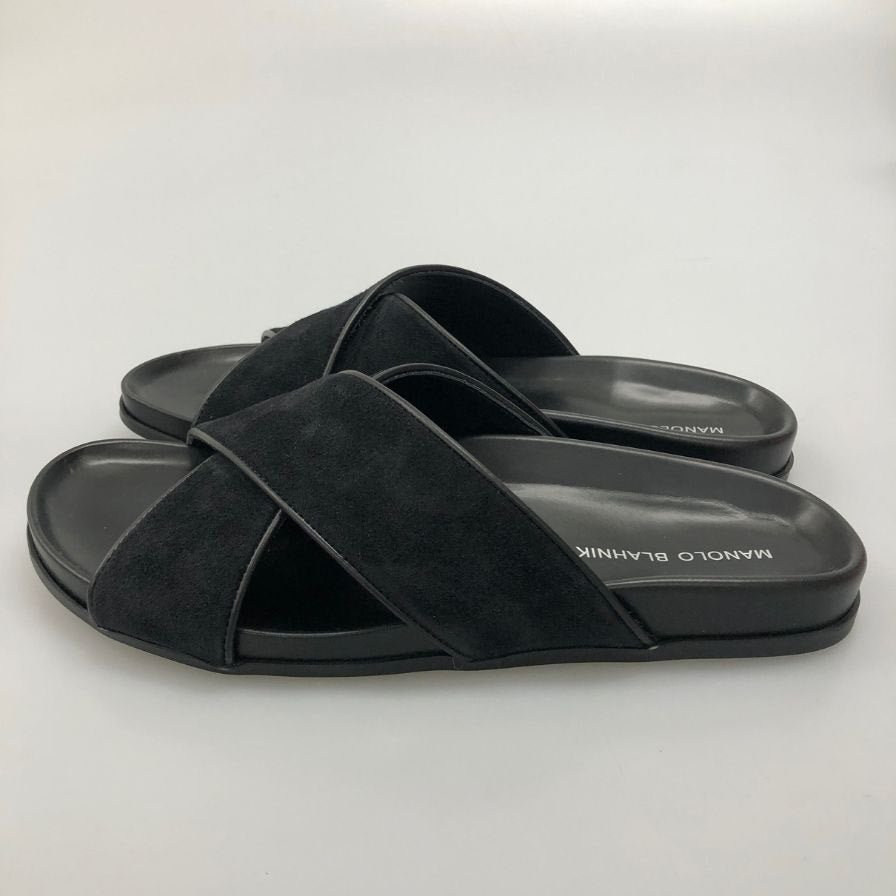 マノロブラニク スライドサンダル ブラック サイズUK6 Manolo Blahnik 約25.0cm【AFD5】