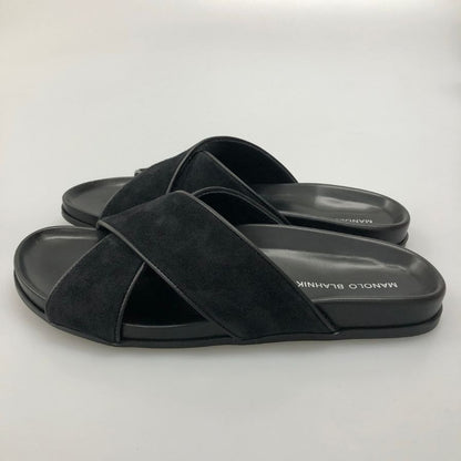 マノロブラニク スライドサンダル ブラック サイズUK6 Manolo Blahnik 約25.0cm【AFD5】