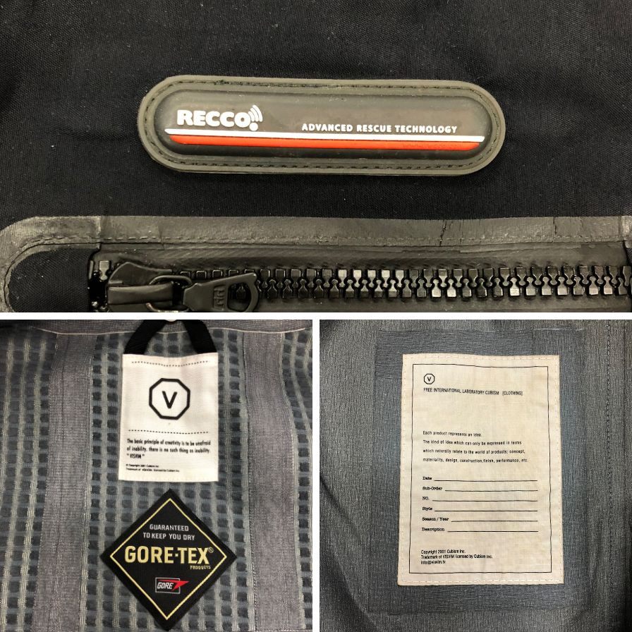 中古◆ヴィズヴィム ビズビム マウンテンジャケット ゴアテックス PRO-SHELL RECCOシステム メンズ サイズM ブラック  visvim 【AFA24】