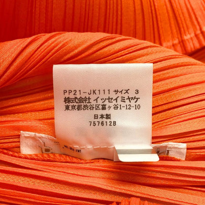 極美品◆プリーツプリーズ イッセイミヤケ ハイネック カットソー PP21-JK111  レディースサイズ 3 オレンジ PLEATS PLEASE ISSEY MIYAKE MADE IN JAPA 【AFB14】