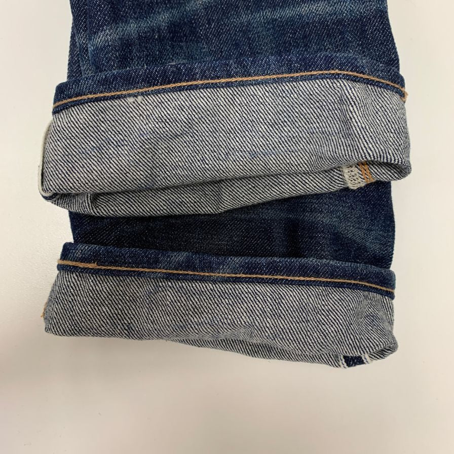 ロン ハーマン デニム パンツ シワ加工 USA製 セルビッジ 青耳 メンズ サイズ31 インディゴ Ron Herman Denim 【AFB45】