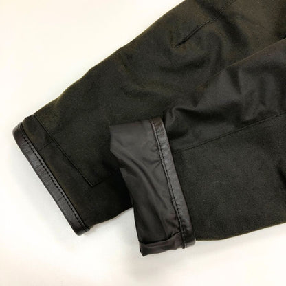 中古◆バブアー ハンティングジャケット ビーコン スポーツ ジャケット コットン 切替 レザー カーキ メンズ サイズXS Barbour BEACON SPORTS JACKET 【AFB52】