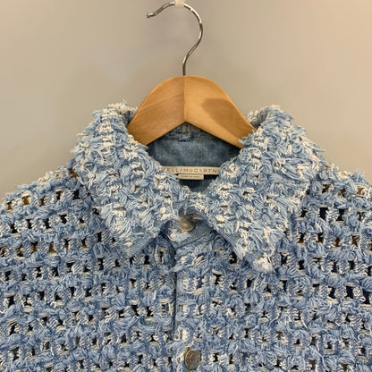 極美品◆ステラマッカートニー 24年 コート デニム生地 ブルー レディース サイズS STELLA McCARTNEY 【AFA2】