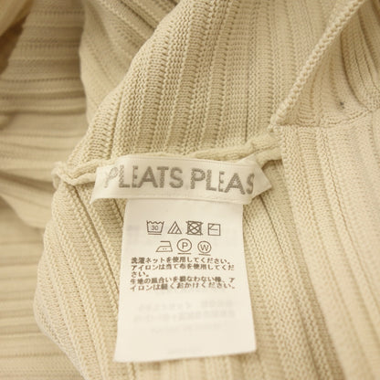 美品◆プリーツプリーズ イッセイミヤケ ハイネックニット PP33KK792 クレープ レディース アイボリー サイズF PLEATS PLEASE ISSEY MIYAKE CREPE KNIT【AFB41】