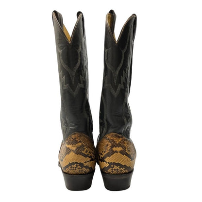 ノコナ ブーツ ウエスタンブーツ パイソン&レザーコンビ メンズ サイズ7.5 ブラウン&ブラック NOCONA BOOTS 約26.5cm【AFC31】