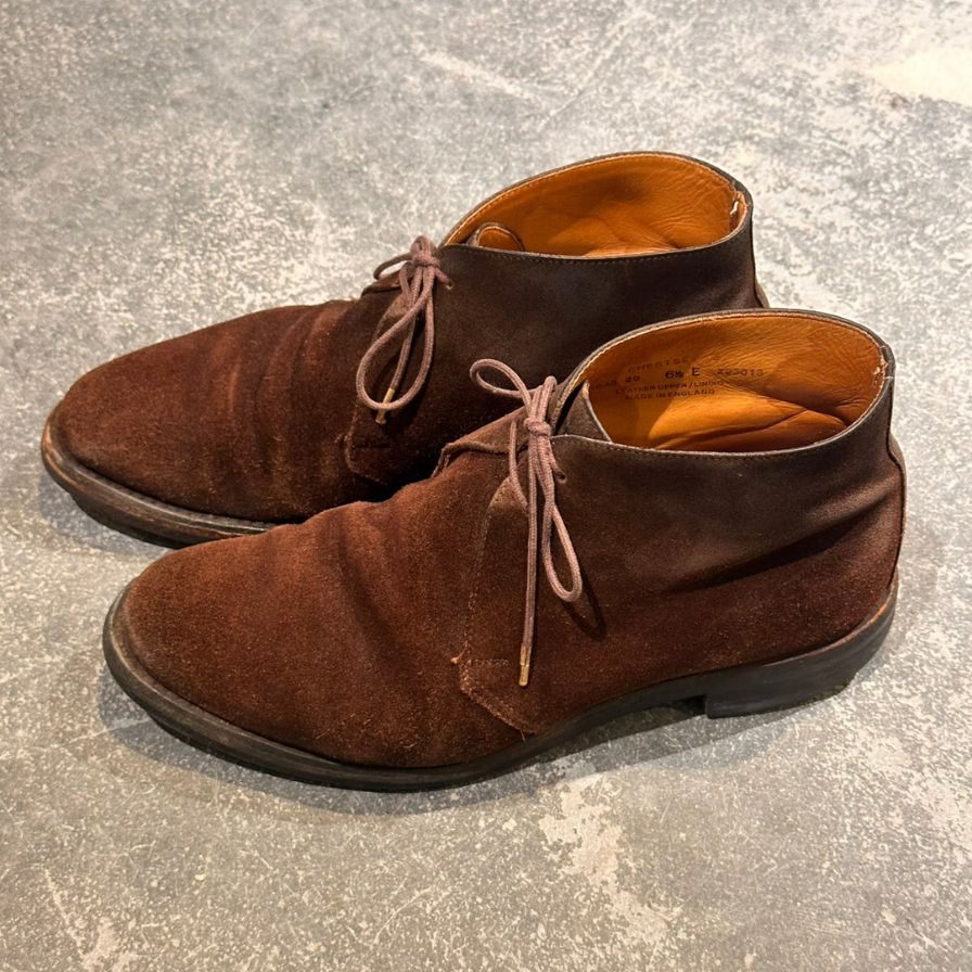 クロケット&ジョーンズ チャッカブーツ チャートシー3 スエード ブラウン サイズUK6.5E CROCKETT&JONES ブーツ 約25.0cm【LA】【中古】